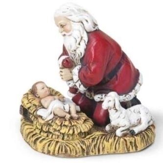 Kneeling Santa Baby Jesus Ornament