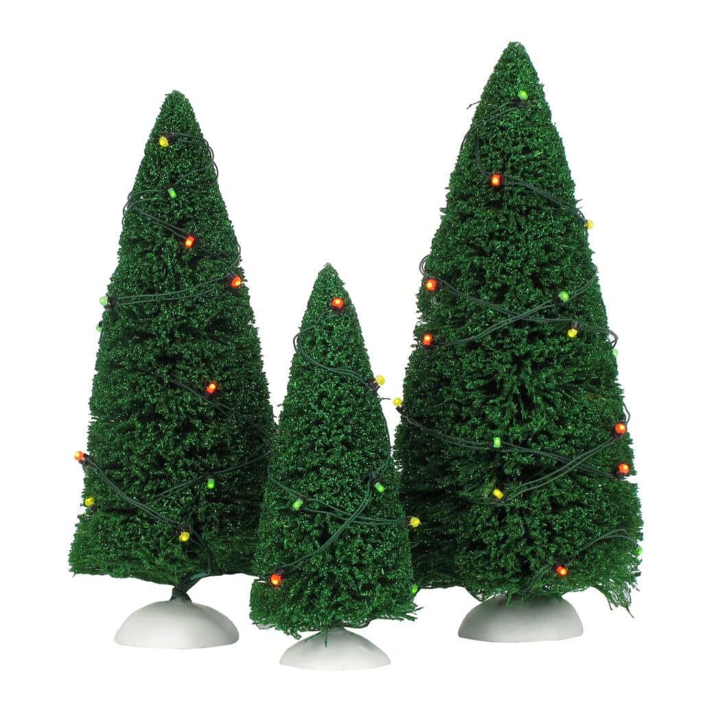 Village Twinkling Lit Trees D56