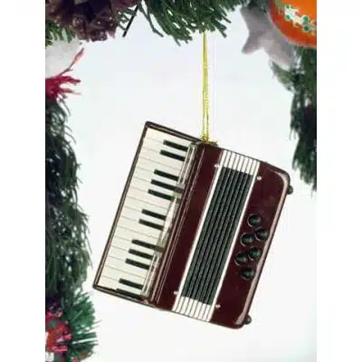 Music Dark Brown Accordion Ornament