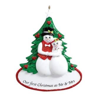 Our First Christmas as Mr and Mrs Snowman Ornament