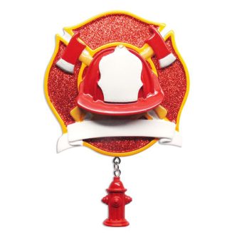 Firefighter Helmet Ornament Personalize