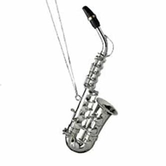 Silver Tenor Saxophone Ornament