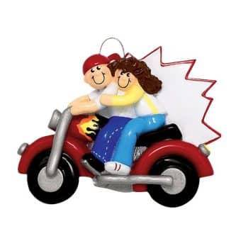 Couple on a Motorcycle Ornament