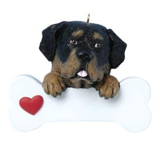 Rottweiler with Dog Bone Ornament