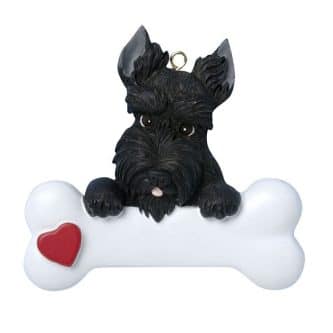 Scottie with Dog Bone Ornament