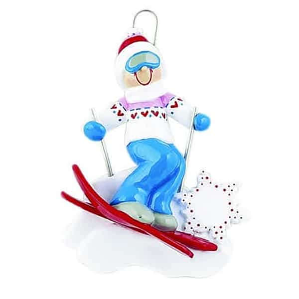 Skiing Downhill Girl Ornament