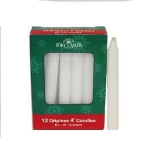 Dripless White Four Inch Candles
