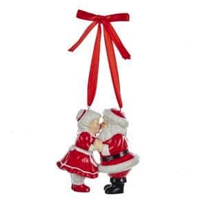 Mr. and Mrs. Claus Kissing Ornament