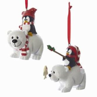 Polar Bear with Penguin Ornaments