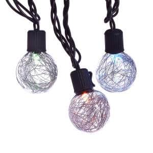 Silver Tinsel Color Changing LED Lights
