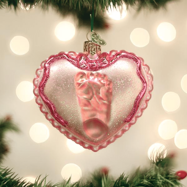 baby footprint christmas ornament