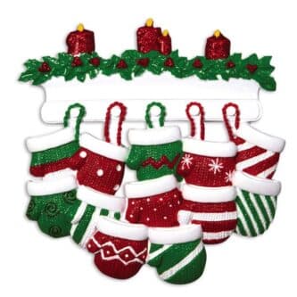 Red Green Mitten Large Family Ornament