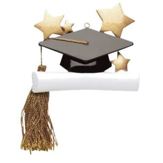 Cap and Scroll Graduate Ornament Personalize