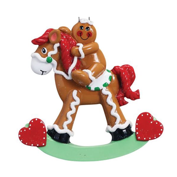 Gingerbread Rocking Horse Personalized Ornament