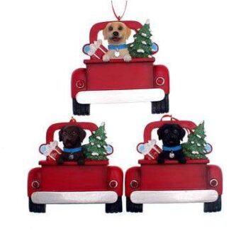 Labrador Retriever in Truck Personalized Ornament