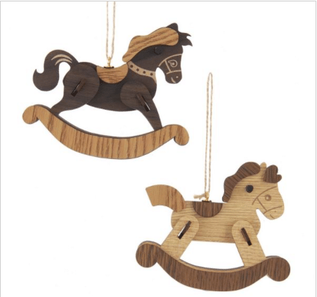 wooden rocking horse ornament