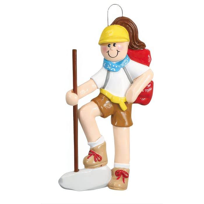 Girl Hiker Personalized Ornament