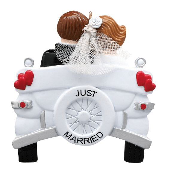 just married couple in vintage car personalized ornament christmas store st nick s