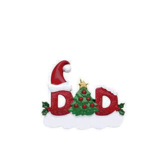 Red Glitter Dad Personalized Ornament