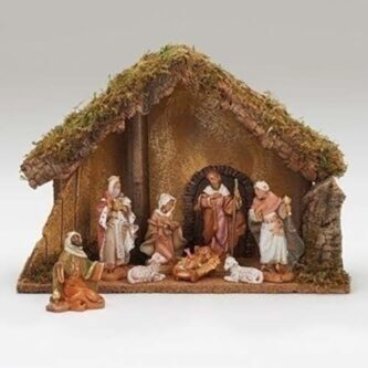 Pastel Color Nativity with Italian Stable