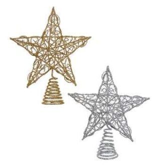 Gold and Silver Star Swirl Design Tree Topper