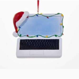 Holiday Festive Laptop Ornament Personalized