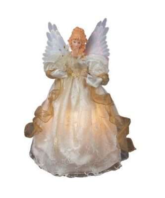 Fiber-Optic Ivory and Gold Animated Angel Lighted Treetop