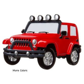 Jeep 4X4 Christmas Ornament Personalized RED 2