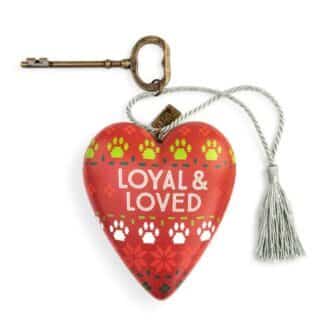 Loyal & Loved Paw Print Heart Ornament