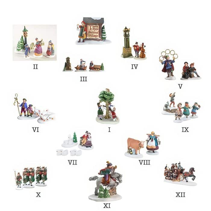 Twelve Days of Dickens Set Pre loved Dept 56 Rare Retired