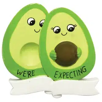 Avocado Couple We're Expecting Ornament Personalized