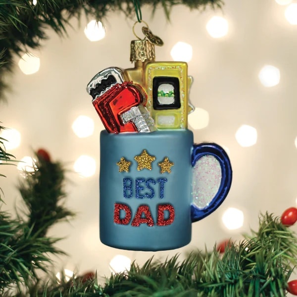 1 Mom or Best Dad Mug Ornament Old World Christmas Dad