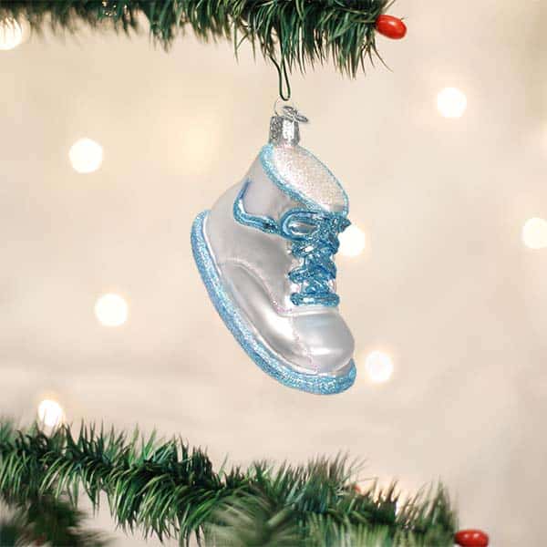 Baby Shoe Ornaments Old World Christmas Personalize Blue