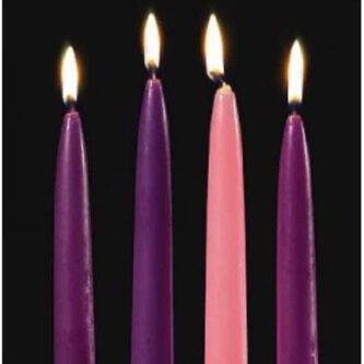 Christmas Advent Candles Purple and Pink