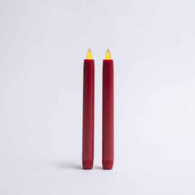 LuxuryLite LED Taper Candle Set Red