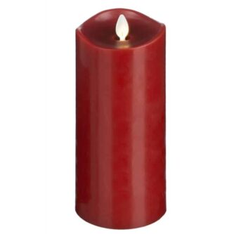 LuxuryLite Red Wax LED Pillar Candle