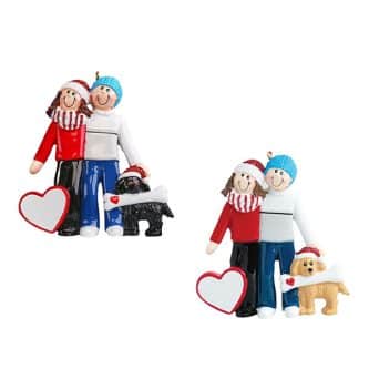 Couple With Dog Ornament Personalized
