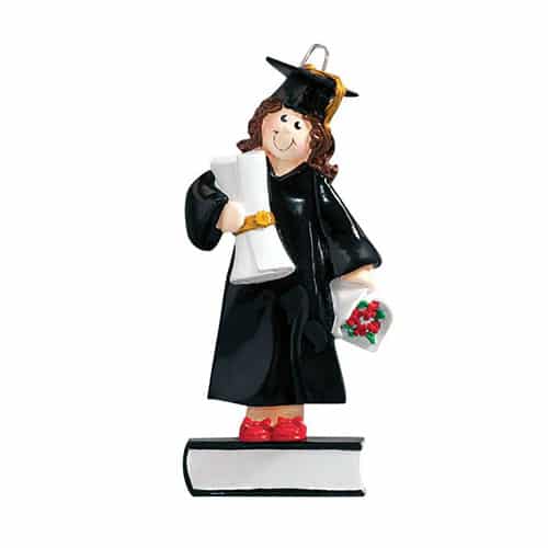 Graduate Personalized Ornament Three Styles Girl Brown