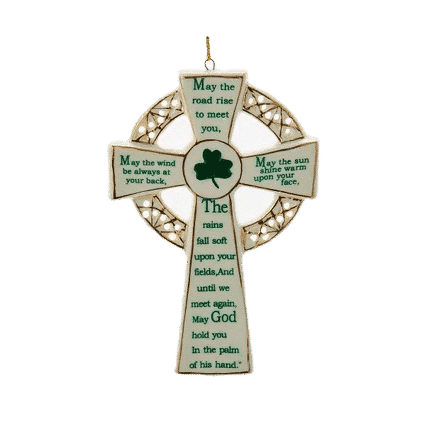 Porcelain Irish Cross Blessing Ornament