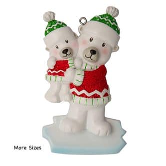 Polar Bear Single Parent Ornament Personalized 2