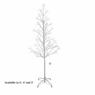 Birch Twig Tree Eight Function Multi LED Lights 5'