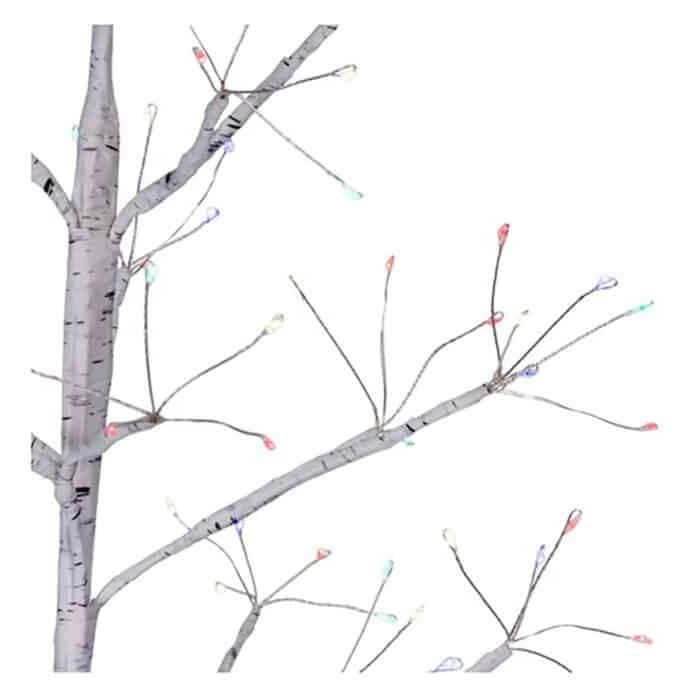 Birch Twig Tree Eight Function Multi Led Lights Close Up