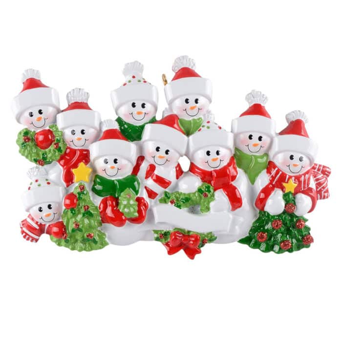 Snow Family with Christmas Tree Ornament 10