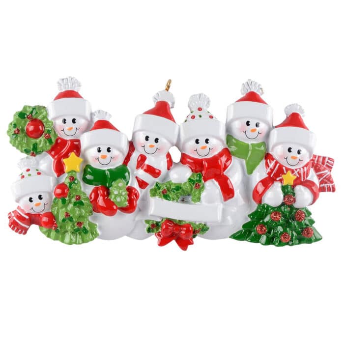 Snow Family with Christmas Tree Ornament 7