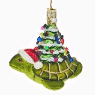 Turtle With Christmas Tree Ornament