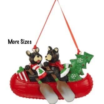 Bear Family Canoe Ride Ornament Personalized