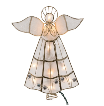 Capiz Angel With Trumpet Treetop