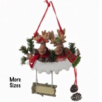 Pinecone Moose Family Ornament Family of Two