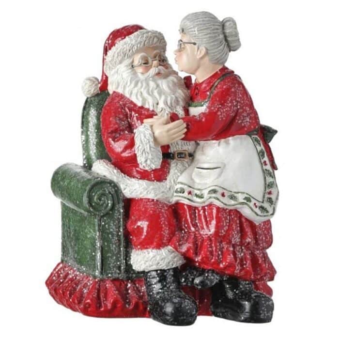 Pucker Up Santa Figurine