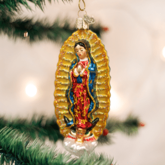 Old World Christmas Our Lady of Guadalupe Blown Glass Ornament